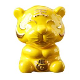 750ml Yellow Ceramic Wine Bottle Wine Jar Tiger Wine Vase Flask Flagon - Default