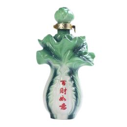 17oz Ceramic Wine Bottle Wine Jar Chinese Style Empty Wine Jug Cabbage Wine Vase Flask Flagon - Default