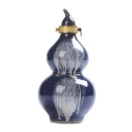 17oz Blue Gourd Ceramic Empty Wine Jar Bottle Wine Jug Small Wine Bottle Wine Vase Flask Flagon - Default