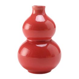 3.4oz Red Small Wine Jug Gourd Ceramic White Wine Jar Antique Style Empty Flask Flagon - Default