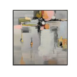 Handmade Top Selling Abstract Oil Painting  Wall Art Modern Minimalist Bright Color Canvas Home Decor For Living Room No Frame - 100x100cm