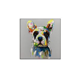 100% Hand Painted Cool Dog Canvas Oil Paintings Wall Art Home Decoration for Living Room Home Animals Decor for Kids Room - 70x70cm