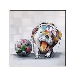 Cute Dog Baby Graffiti Oil Painting Abstract Art Animal Pet Canvas Posters Wall Pictures for Living Room Home Decoration - 90x90cm