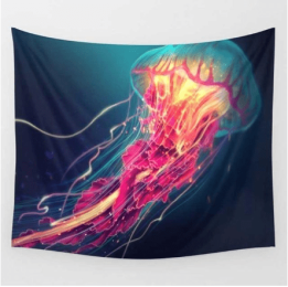 Glowing Jelly Fish Tapestry - 150x230cm thick