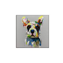 100% Hand Painted Cool Dog Canvas Oil Paintings Wall Art Home Decoration for Living Room Home Animals Decor for Kids Room - 100x100cm