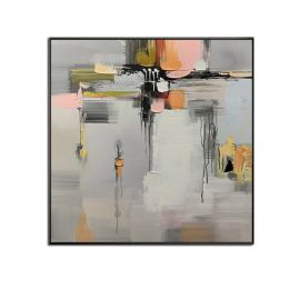 Handmade Top Selling Abstract Oil Painting  Wall Art Modern Minimalist Bright Color Canvas Home Decor For Living Room No Frame - 60x60cm