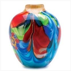 Floral Fantasia Art Glass Vase - 12982