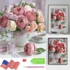 5D Diamond Painting Rose Flowers Cross Stitch Rhinestone DIY Art Decor 12x16in - Multicolor