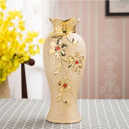 Ceramic Vase Electroplating Gold European Style Home Living Room Decoration - 5style