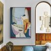 Ha's Art 100% Handmade Abstract Oil Painting Wall Art Modern Minimalist Abstract Picture Canvas Home Decor For Living Room No Frame - 60x90cm