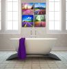Canvas Prints Tulip Lavender Field Colorful Flowers Artworks on Canvas Landscape Painting Framed  Modern Home Decoration  - 12inchx12inchx4pcs