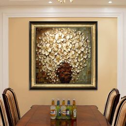 New Abstract Thick Flower Wall Picture Hand Painted Oil Painting Canvas Flower Wall Art Home Decoration For Living Room Pictures - 150x150cm