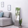47x12 inch Full Length Mirror with Hanging Hooks  Door Wall Mounted Decoration Floor Dressing Mirror Full Body Mirror  Bathroom - Black