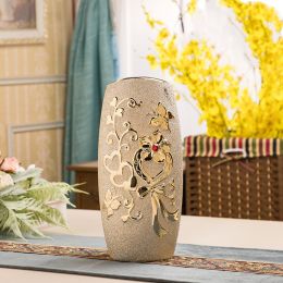 Ceramic Vase Electroplating Gold European Style Home Living Room Decoration - 2style