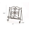 Scroll Work Design Metal Cook Book Stand, Copper Black - C482-MTL0014