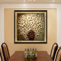 New Abstract Thick Flower Wall Picture Hand Painted Oil Painting Canvas Flower Wall Art Home Decoration For Living Room Pictures - 80x80cm