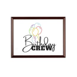 Birthday Crew Graphic Style Wall Plaque - L - 203.2mm x 254mm