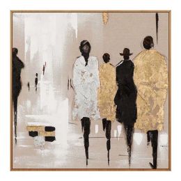 Handmade Abstract Oil Painting Top Selling Wall Art Modern Minimalist Figure Go In the Street Picture Canvas Home Decor  No Frame - 100x100cm