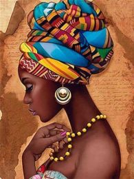 Diamond Painting New Product African Woman Rhinestone Diamond Embroidery Homejoy            - 5Style - 45x60cm-Round