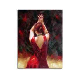 Hand Painted Abstract Oil Painting Wall Art Modern Contemporary Dancing Girl Picture Canvas Home Decor For Living Room No Frame - 90x120cm