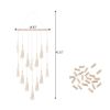 Hanging Photo Display Macrame Wall Hanging Pictures Organizer Boho Home Decor, with 30 Wood Clips, Birthday, Ivory YJ - white