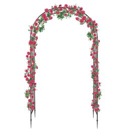Arc Roof Wrought Iron Arch Plant Climbing Frame RT - Dark Green