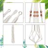 5 Packs Macrame Plant Hangers with 5 Hooks, Different Tiers, Handmade Cotton Rope Indoor Outdoor Boho Home Decor YJ - white