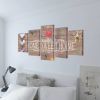 Canvas Wall Print Set Home Sweet Home Design 79" x 39" - Multicolour