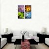 4 Panels Canvas Four Seasons Landscape Color Tree Painting Picture Prints Modern Artwork Stretched and Framed  Home Decoration - 12x12inchx4pcs