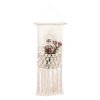 Magazine Storage Organizer Mail Holder Macrame Wall Hanging Decorative Storage Wall Mount Cotton Wovening Hanging Pocket Boho Home Decor  YJ - white