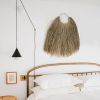 Seagrass Wall Fan Rustic Boho Woven Wall Pediment for Narrow Wall - Natural