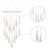 Hanging Photo Display Macrame Wall Hanging Pictures Organizer Boho Home Decor, with 30 Wood Clips, Birthday, Ivory YJ - white
