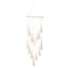 Hanging Photo Display Macrame Wall Hanging Pictures Organizer Boho Home Decor, with 30 Wood Clips, Birthday, Ivory YJ - white