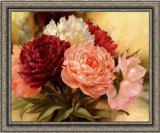 DIY 5D Peony Flower Diamond Painting Cross Stitch Floral Red Diamond Painting Resin Round Full Diamond Embroidery Decor Picture Homejoy - 75x55