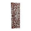 Three Piece Wooden Wall Panel Set with Traditional Scrollwork and Floral Details, Brown - BM00067