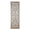 Attractive Mango Wood Wall Panel Hand Crafted With Intricate Details, White - BM01909