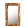 Wall Mirror Solid Reclaimed Wood 23.6"x35.4" - Brown