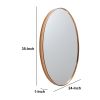 DunaWest 35 Inch Oval Hanging Accent Wall Mirror with Metal Frame, Matte Gold - Default