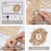 Robotime ROKR Zodiac Wall Clock 3d Wooden Puzzle Model Toys for Children Kids LC601 - LC601 Zodiac Wall Clock