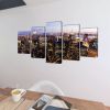 Canvas Wall Print Set Birds Eye View of New York Skyline 79" x 39" - Multicolour