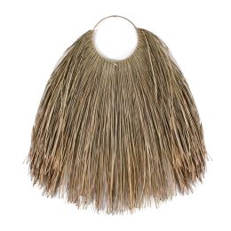 Seagrass Wall Fan Rustic Boho Woven Wall Pediment for Narrow Wall - Natural