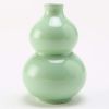 3.4oz Green Small Wine Jug Gourd Ceramic White Wine Jar Antique Style Empty Flask Flagon - Default