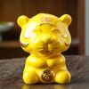 750ml Yellow Ceramic Wine Bottle Wine Jar Tiger Wine Vase Flask Flagon - Default