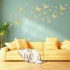 72Pcs 3D Butterfly Wall Decals Removable Self-adhesive Mural Stickers DIY Decor - Gold