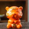 750ml Orange Ceramic Wine Bottle Wine Jar Tiger Wine Vase Flask Flagon - Default