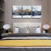 Abstract Wall Art for Living Room Navy Blue and Gold Mountain Abstract Watercolor Pictures for Bedroom Bathroom Wall Decor 3 Piece - 12x16inchx3pcs