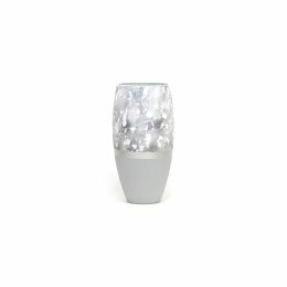 Handpainted Glass Vase  Flowers | Marble imitation | Painted Art Glass Oval Vase | Interior Design Home Room Decor | Table vase 12 inch - Gray - 300