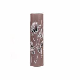 Handmade decorated vase | Glass vase for flowers | Cylinder Vase | Interior Design | Home Decor | Large Floor Vase 16 inch - Brown - 400