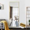 Modern Full Length Mirror, 65" x 22"x 1.2" - Brushed Gold - Aluminum alloy