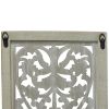 Attractive Mango Wood Wall Panel Hand Crafted With Intricate Details, White - BM01909